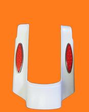 Harley rear fender with frenched in LED lights