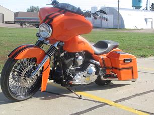 custom harley fairiing with hood scoop