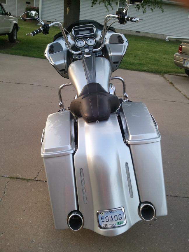 harley bagger saddle bags & fender stretched