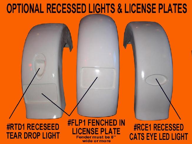 frenched in recessed light for motorcycle fenders